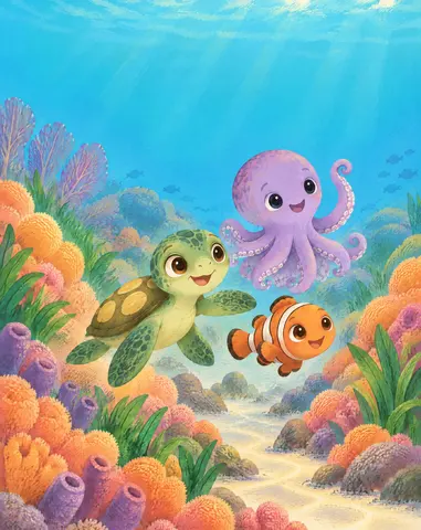 Cover of Tina, Sam, and Ollie Explore the Sea, a picture book by Wild Twins