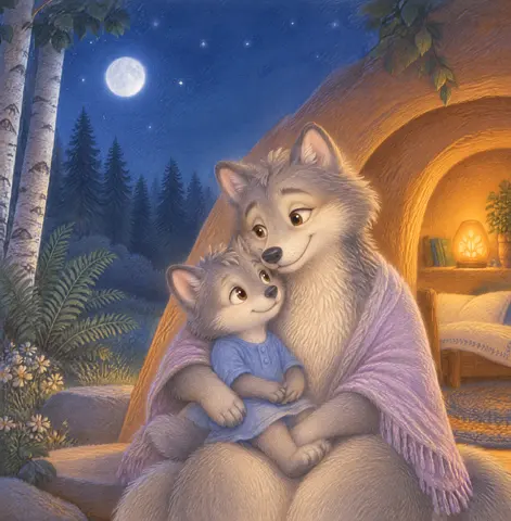 Cover of Little Wolf and the Kind Night, a picture book by Aldo Remark