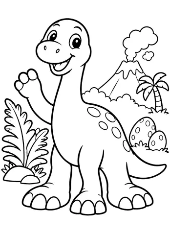 Page 7 of Dino Days: A Prehistoric Coloring Adventure