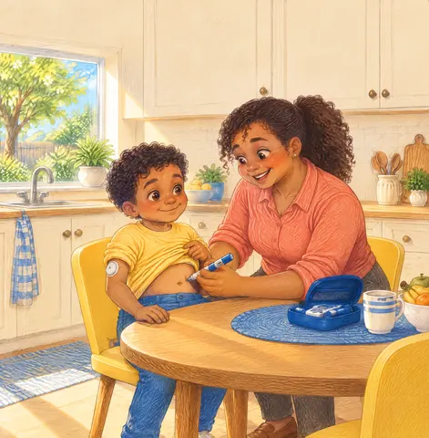 “My body needs insulin. Mom helps me.”
