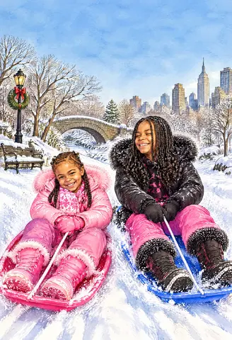 Cover of The Bethea Sisters’ Christmas Sledabration, kids' coloring book by LaTahra Ganoung