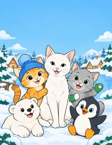 Cover of Ugo e gli amici dell’inverno, a kids' coloring book by Simone D'Onofrio