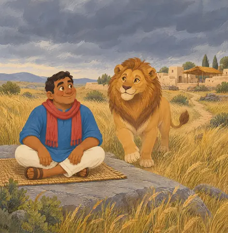 The lion came a little closer.