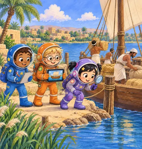 Sam holds up our clue. I look at it. Then I look at the boat. “Yes!” I say. “This is our boat. Let us see what it can do.”