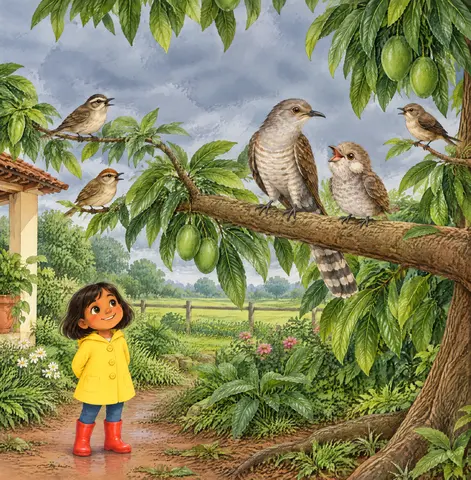 Birds were chirping. "Chirp, chirp!" they sang.