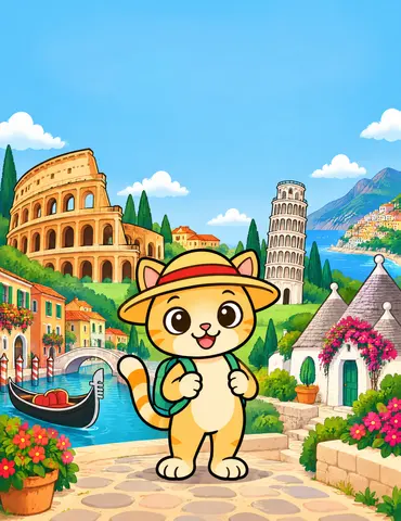 Cover of My First Grand Tour of Italy, kids' coloring book by Marco & Edoardo Conforti Donati