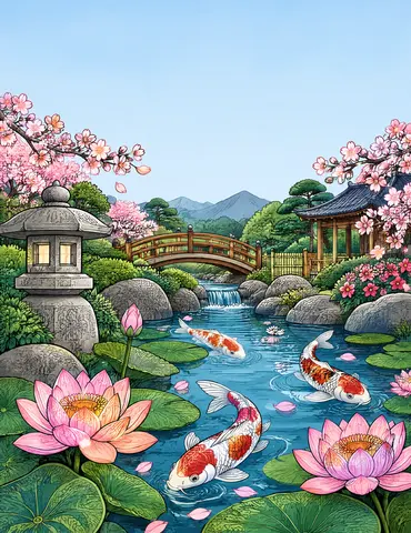 Cover of Blossoms and waves of tranquility., an adult coloring book by Ariel Rose