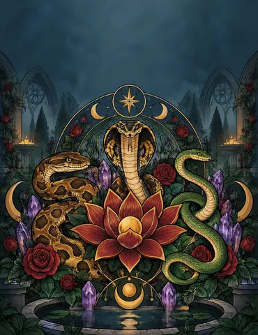 Cover of Serpents & Sacred Circles, adult coloring book by Clover Schinkel