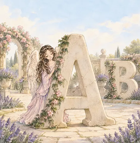 A tiny seed floats into Andělská Abeceda’s game of giant letters.