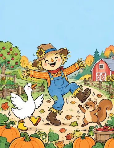 Cover of Oops! The Scarecrow Is Dancing, kids' coloring book by Karen Adams