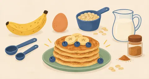 BANANA OAT PANCAKES Fluffy and tasty pancakes with simple ingredients! INGREDIENTS 1 ripe banana 1 egg ½ cup rolled oats 2…