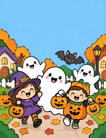 Cover of The Great Little Ghost Parade, kids' coloring book by Eugenie Z.