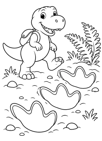 Page 9 of Dinosaur Adventures Coloring Book