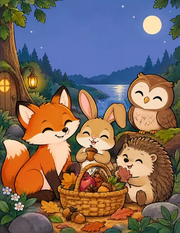 Cover of Cozy Woodland Friends to Color, kids' coloring book by Cristina Butuc