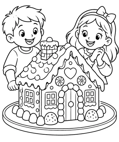 Cookie Cottage Color the cottage with your favorite sweet colors.