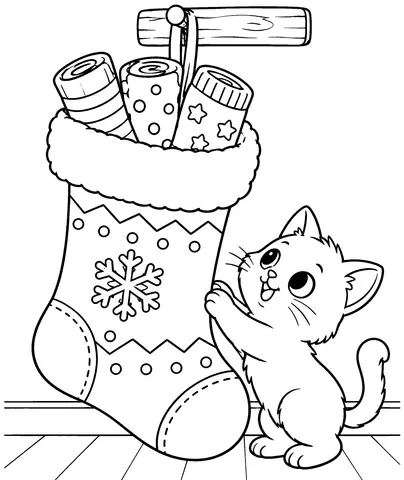 Stocking Full of Socks Color the stocking and its silly sock surprise.
