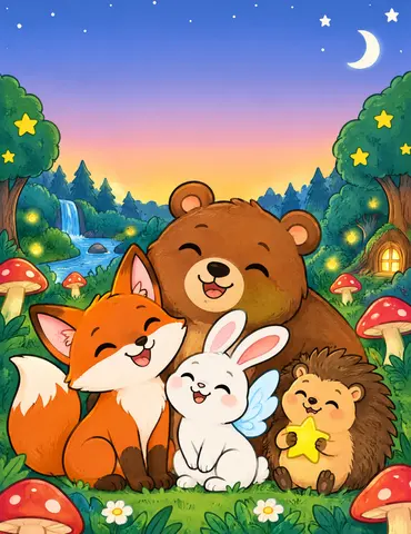 Cover of The Forest Where Wishes Wiggle, a kids' coloring book by Nour Mustapha