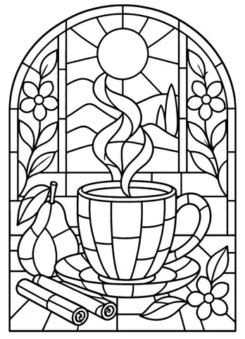 Page 11 of Cozy Fall & Halloween Stained Glass Coloring Book