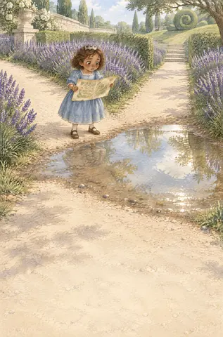 That puddle was much too wide to jump.