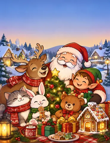 Cover of Paws, Pines, and Christmas Wishes, adult coloring book by Yanis André