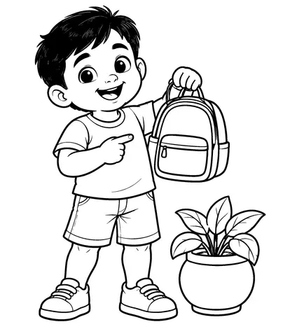 La mochila preparada Colorea a Max y su mochila de explorador.