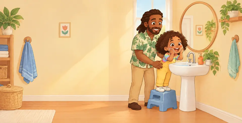 “Wash, wash,” says Papa.