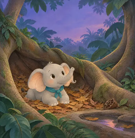 Something tapped outside Kito's bed. The young elephant heard something plink.
