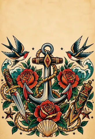 Cover of Traditional Flash, One Line at a Time, an adult coloring book by Jerry Oberlin l