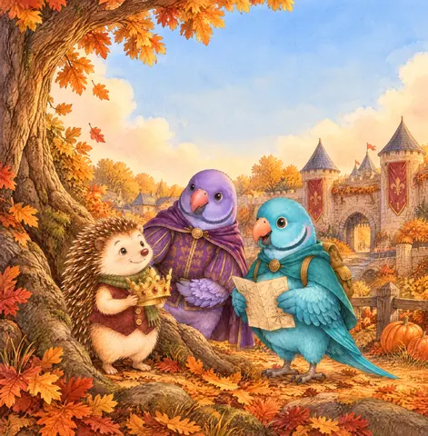 Cover of Feather & Fable: The Autumn Crown, picture book by Anda Sorina