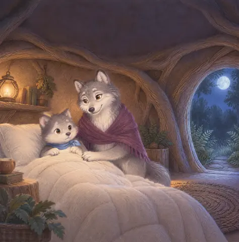 Night nestled around the den.