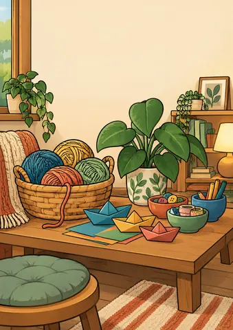 Cover of Cozy Hobby Corners, adult coloring book by Intilor srl