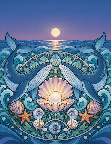 Cover of Ocean in Circles, adult coloring book by Janka Marková