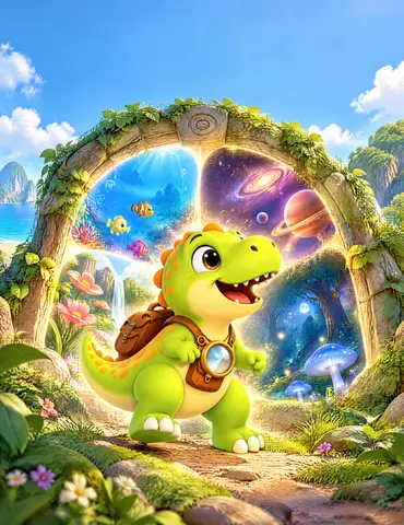 Cover of RAAVAN — THE LITTLE DINO, kids' activity book by Abhinaya Kannan