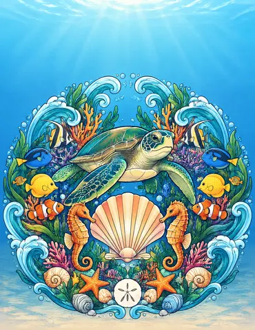 Cover of Tides in Circles, an adult coloring book by Isabel Roski