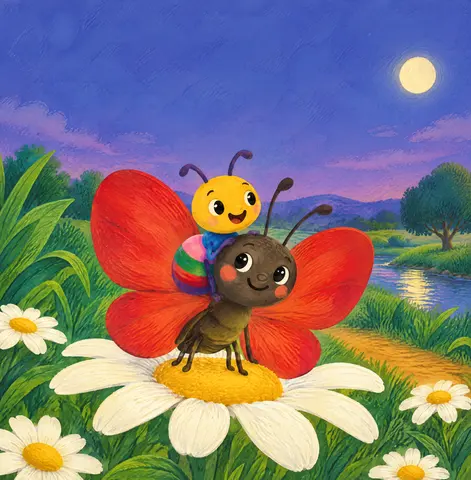 Cover of La fourmi multicolore et le papillon rouge đŠ, a picture book by S.N