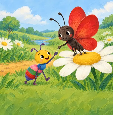 Couplet 2 â Le papillon rouge đŠ Sur une fleur, un beau matin, Un papillon rouge lui tend la main.