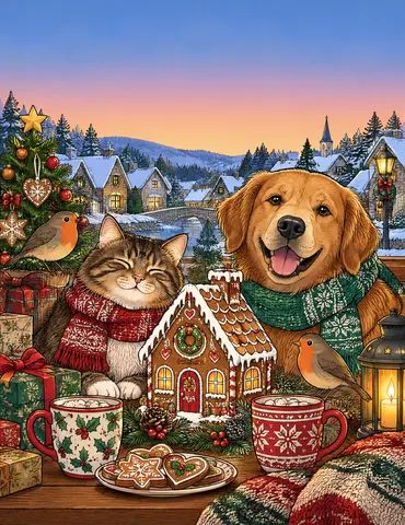 Cover of Scenes of Christmas, adult coloring book by Kim Moyer