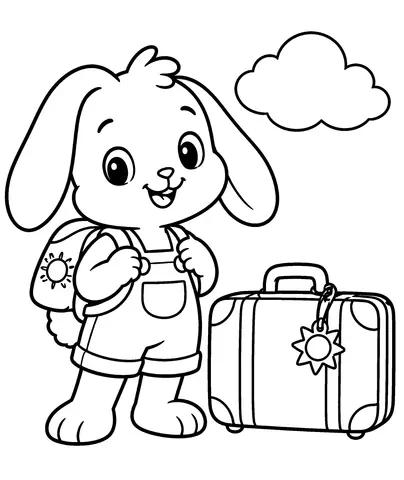 Ready Little Traveler Color Pip and the suitcase for your adventure.