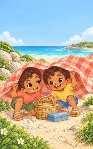 Cover of Vico and Ari's Windy Island Day, a picture book by Twin bros