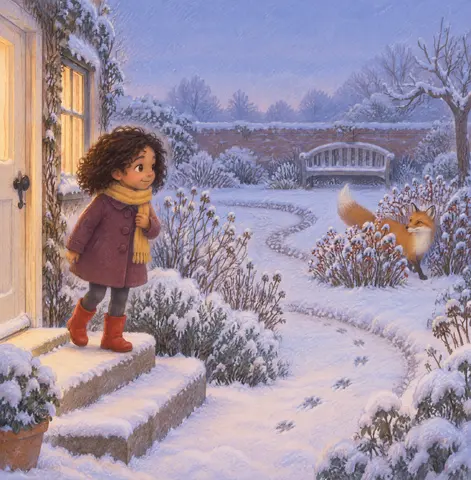 The first snow makes the garden feel far away.