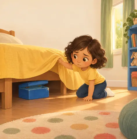 Clara tenía una caja debajo de su cama. Era una caja azul.
