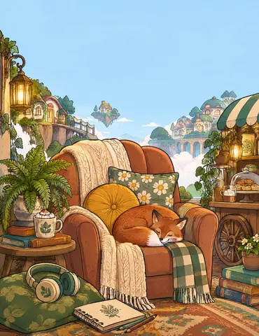 Cover of Cozy Creative Worlds, adult coloring book by Mzrsh