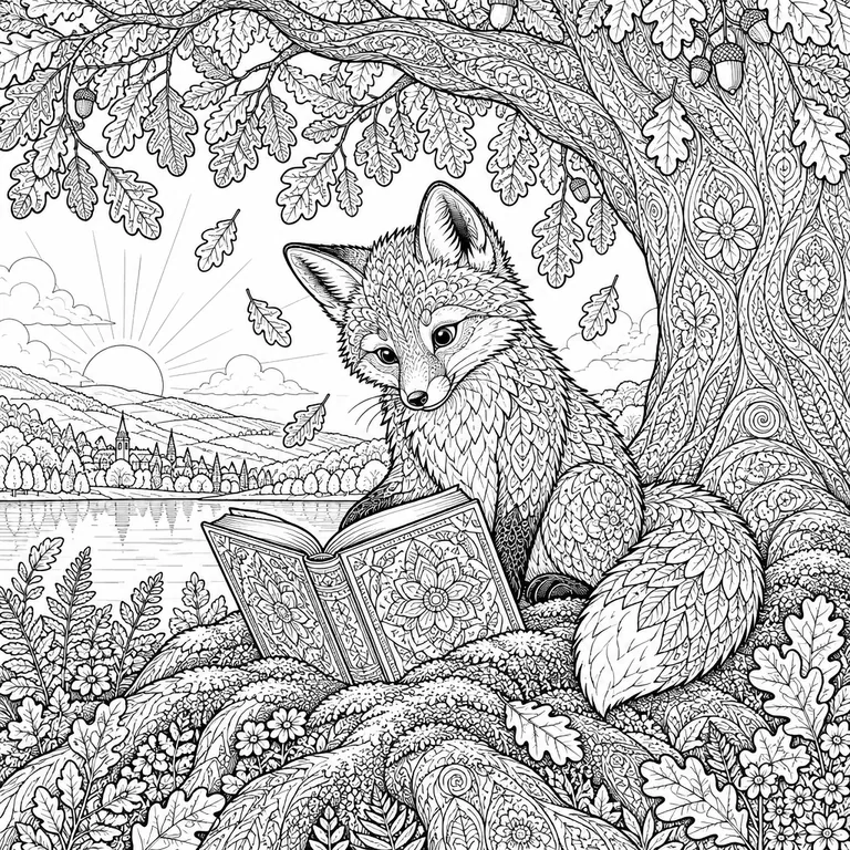 Intricate adult coloring style sample